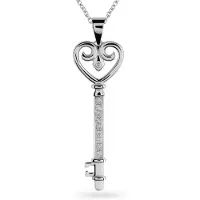 Orphelia HD-4180 - Hanger Sleutel - 18 Karaat Witgoud / Diamant 0.10 ct