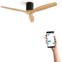 Create - Plafondventilator 40W silent Ø132 cm - Met Wifi - Met Afstandsbediening - 6 Snelheden - Timer - Zomer/Winter functie - Zwart - WIND CALM