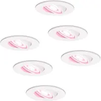 Hofronic Set van 6 Pittsburg - Smart inbouwspots - WiFi + Bluetooth - Bestuurbaar via App - RGBWW Dimbaar - Wit - kantelbaar - IP20 - Google home , Alexa en S