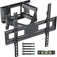 OEM TV Muurbeugel voor 23"-70" Inch Platte en Gebogen TV's, Dubbele Arm Volledig Bewegend, met HDMI Kabel, Waterpas, 5 Klittenband
