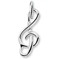 The Jewelry Collection Zilver Gerhodineerde Hanger muzieksleutel 1329615