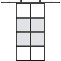 vidaXL Schuifdeur met beslag 102,5x205 cm gehard glas en aluminium