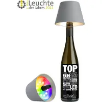 Sompex Flessenlamp " TOP " met houdbare kurk 2.0 | Led| Grijs - indoor / outdoor - oplaadbaar | RGB