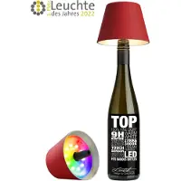 Sompex Flessenlamp " TOP " met houdbare kurk 2.0 | Led| Rood - indoor / outdoor - oplaadbaar | RGB