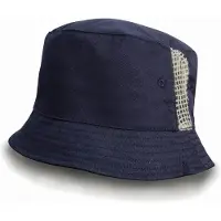 Result Deluxe Washed Cotton Bucket Hat With Side Mesh Panels | Maat: Één maat