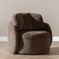Livin24 Fauteuil Cali chenille bruin