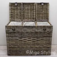 Migo Styling Wasmand 3-vakken met leren riem