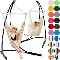 AMANKA xxl Hangstoel met frame Hangstoel voor 2 dubbele hangstoelen Hangstoel grijs