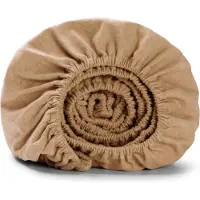 Yumeko Hoeslaken Flanel 90x210 Beige - Eco, Bio & Fairtrade