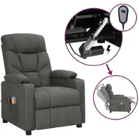 vidaXL Massagestoel elektrisch stof donkergrijs
