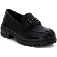 Refresh Dames Mocassins 171422 zwart (40), Plat, 3 tot 5 cm, Geen, Casual, Imitatieleer, Klassiek 17142201-NEGRO