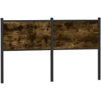 vidaXL Vervangend hoofdbord 140 cm en staal gerookt eikenkleurig