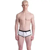 Arena Men's Classic Swim Low Waist Short White-black Maat: 90 | Zwembroeken Outlet | Heren | Zwart