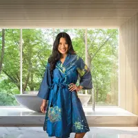 Kayori Kimono Kayori Lya Blauw-M