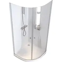 Sealskin Kwartronde douchecabine hooked omkeerbaar 100x100 cm zilver