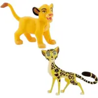 BULLYLAND 2 Leeuwen koning Speelfiguurtjes / caketoppers +/- 4,5 cm