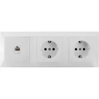 BES LED UTP RJ45 Stopcontact - Wandcontactdoos - Aigi Cika - Inbouw - 2-voudig Stopcontact - 1-voudig UTP CAT5E - Randaarde - Incl. Afdekraam - Wit