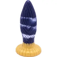 Kiotos Monstar - Buttplug - Anaal Dildo Beast 39 - 17.5 x 5.5 cm - Blauw/Goud/Wit