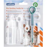 Nobleza Voedingsflesje voor puppy en kitten - Speenfles en pipet - Speenflesje voor puppy en kitten - Set met spenen en schoonmaakborstels