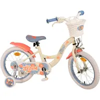 Disney Stitch Kinderfiets - Meisjes - 16 inch - Crème Koraal Blauw