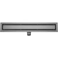 Wiesbaden Douchegoot met flens en tegelrooster 80 x 7 cm gunmetal