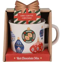 Becky's Kerst Cadeauset - Joyful - Vanilla Hot Chocolate Mix - Kerstcadeau met Mok en Chocolademelk - Kerstgeschenk - Klein Kerstpakketje - Kerstmok