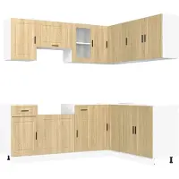 vidaXL 11-delige Keukenkastenset Porto bewerkt hout sonoma eikenkleur