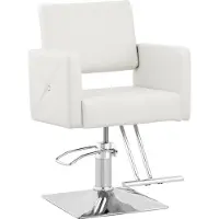 Expondo Kappersstoel Carlisle met voetsteun - zithoogte 49 - 63 cm - 150 kg - wit -