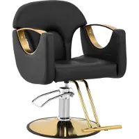 Physa Kappersstoel met voetensteun - 53 - 64 cm - 180 kg - Zwart