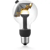 Home Sweet Home Design LED Lichtbron Move Me - Zwart/Goud - G80 Umbrella LED lamp - 8/8/13.7cm - Met verstelbare diffuser via magneet - geschikt voor E27 fitting - 3W 220lm 2700K - warm wit licht