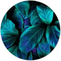 Label2X Muurcirkel green purple plant