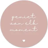 Label2X Muurcirkel geniet van elk moment roze