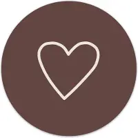 Label2X Muurcirkel hart bruin