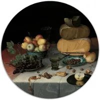 Label2X Muurcirkel Stilleven met kazen, Floris Claesz. van Dijck