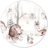 Label2X Muurcirkel kids forest friends