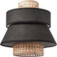 Home Sweet Home lampenkap Cane weave - linnen / zwart