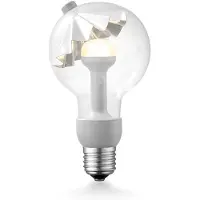 Home Sweet Home Design LED Lichtbron Move Me - Zilver - G80 Umbrella LED lamp - 8/8/13.7cm - Met verstelbare diffuser via magneet - geschikt voor E27 fitting - 3W 220lm 2700K - warm wit licht
