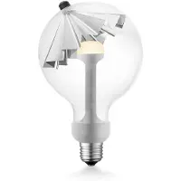 Home Sweet Home Design LED Lichtbron Move Me - Zilver - G120 Umbrella LED lamp - 12/12/18.6cm - Met verstelbare diffuser via magneet - geschikt voor E27 fitting - Dimbaar - 5W 400lm 2700K - warm wit licht