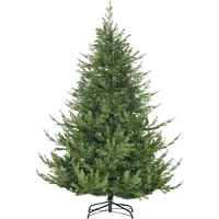 HOMCOM HOMdotCOM kerstboom, kunstspar, realistische uitstraling, snelle montage, kunststof, groen, 136 x 136 x 180 cm