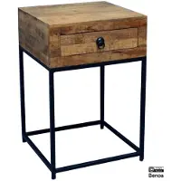 Benoa Wooden Iron Sidetable 40 (Naturel, 40x40cm)
