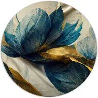 Label2X Muurcirkel art blauw goud