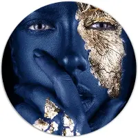 Label2X Muurcirkel blue lady