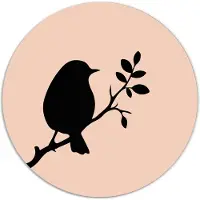 Label2X Muurcirkel vogeltje lente