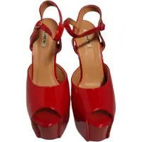 Jumex -EROTISCHE PUPM -RED LAKLEER- HAK 16 CM-ZOOL 6CM-SIZE39