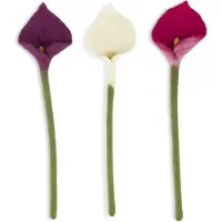 Sjaal met Verhaal Fairtrade Vilt - Bloemen Calla 50cm - Assorti 3 st- Magenta/Paars/Wit - xxcm - Homedeco