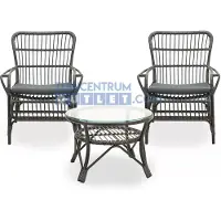 Vita Lester loungeset zwart met lage tafel