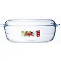 Arcuisine Schaal Met Deksel Ovaal 3L Transparant transparant Glas Arcuisine