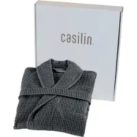 Casilin Kos Sauna Badjas in Geschenkdoos - Dames en Heren - Wafel 100% katoen - Maat S - Antraciet