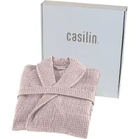 Casilin - Badjas Dames en Heren - Maat M - Wafel Badjas Cadeau voor Hem en Haar in Luxe Geschenkdoos - 100% katoen - Absorberend - Roze