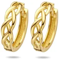 The Jewelry Collection klapoorringen schakel 14K geelgoud 4023486